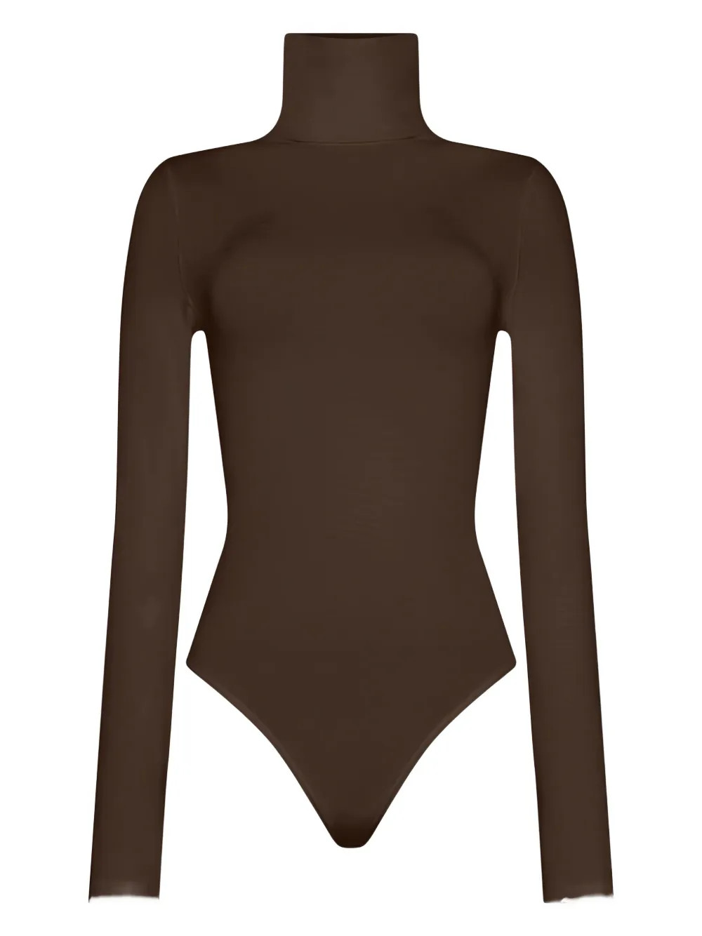 Wolford Turtleneck long-sleeve Bodysuit | Brown | FARFETCH | Farfetch Global