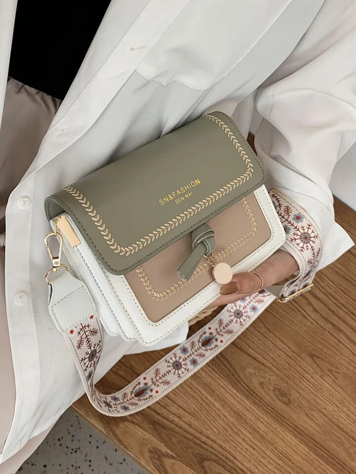 Fashionable bag for women, versatile new crossbody bag, casual, contrasting color, small square b... | SHEIN