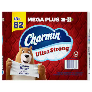 Charmin Ultra Strong Toilet Paper Rolls (18 Mega Plus Rolls) 003077204237 - The Home Depot | The Home Depot