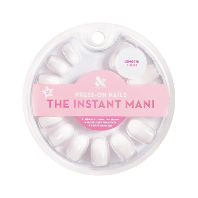 Olive & June Instant Mani Round Short Press-On Nails, Sheer Pink, CCT, 42 Pieces | Walmart (US)