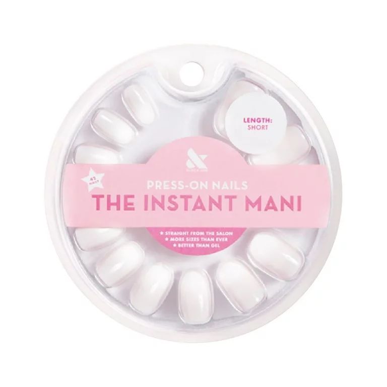 Olive & June Instant Mani Round Short Press-On Nails, Sheer Pink, CCT, 42 Pieces | Walmart (US)