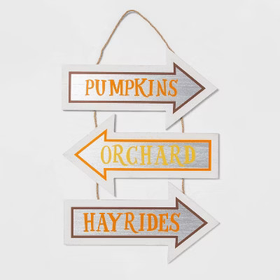 Harvest Sign with Arrows Pumpkins/Orchard/Hayrides - Hyde & EEK! Boutique™ | Target