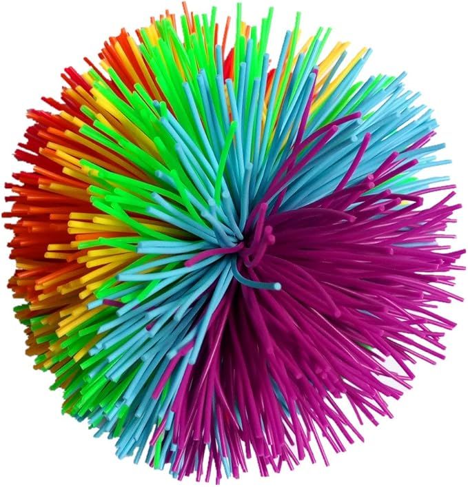 3.2Inch Colorful Stringy Ball,Thick Silicone Bouncing Fluffy Jugging Ball Monkey Stress Ball Offi... | Amazon (US)