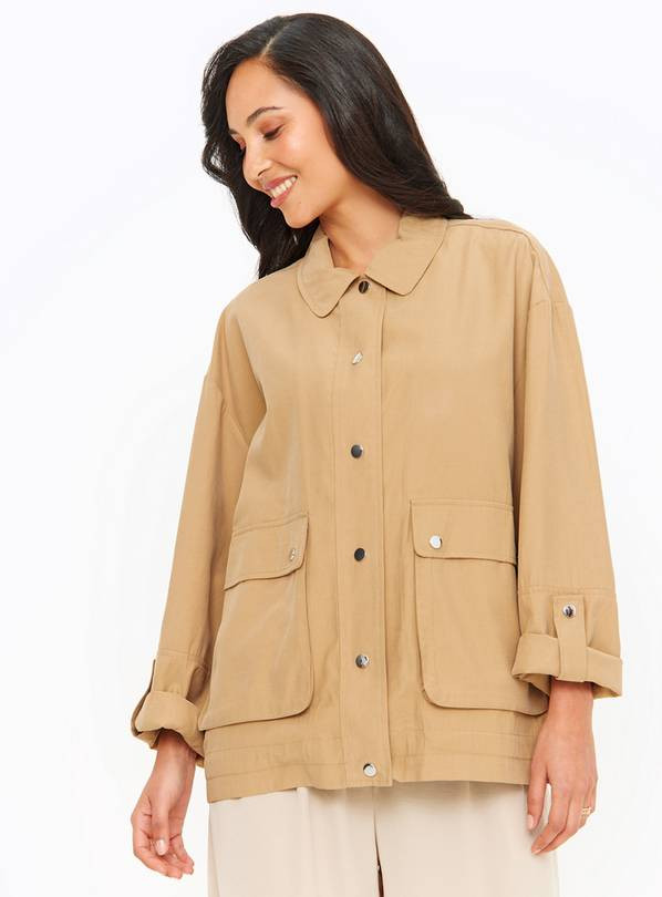 Buy  Tan Lightweight Utility Jacket 12 | Coats | Tu | Tu Clothing