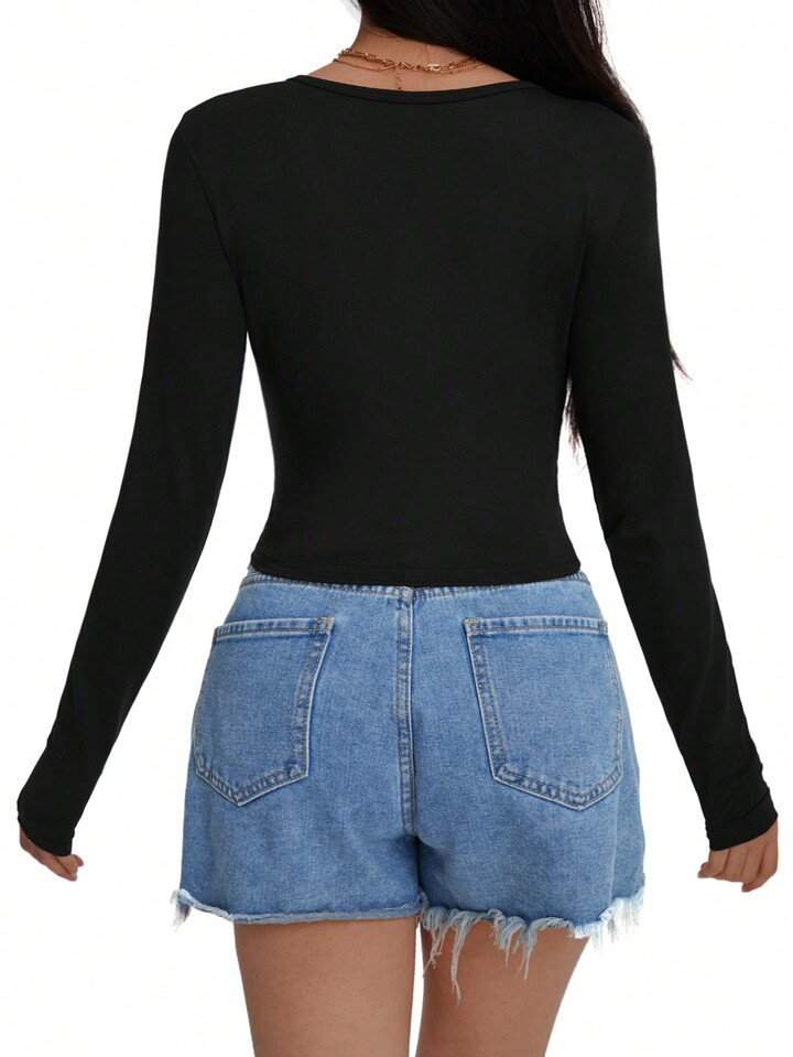 Solid Crop Tee | SHEIN