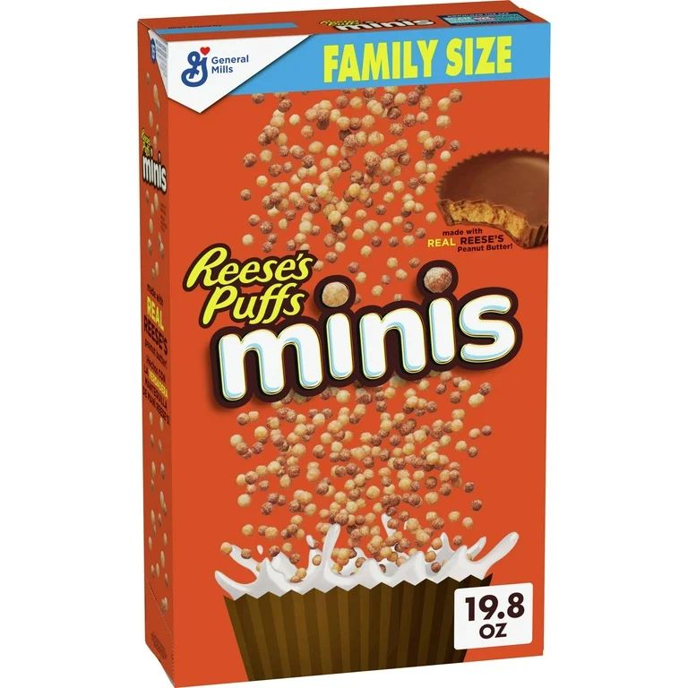 Reese's Puffs Minis Breakfast Cereal, Chocolate Peanut Butter Cereal, Family Size, 19.8 OZ | Walmart (US)