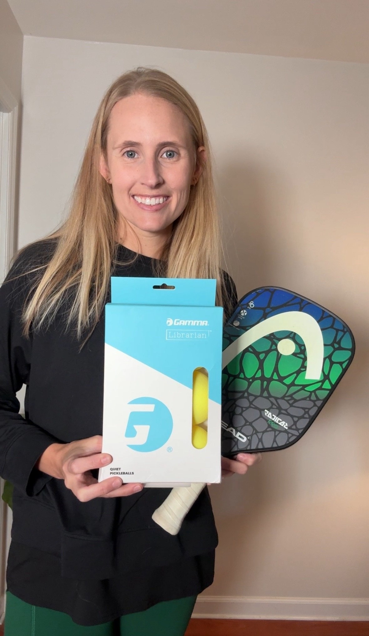 Nothing is stopping me from Pickleball training! I love these librarian/quiet Pickleball’s that I can use indoors while watching TV or hanging out! This head, Pickleball paddle is one of my favorites as well! #pickleball 

#LTKGiftGuide #LTKActive #LTKSaleAlert