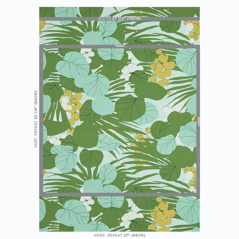 Schumacher Sea Grapes Palm Wallpaper | DecoratorsBest