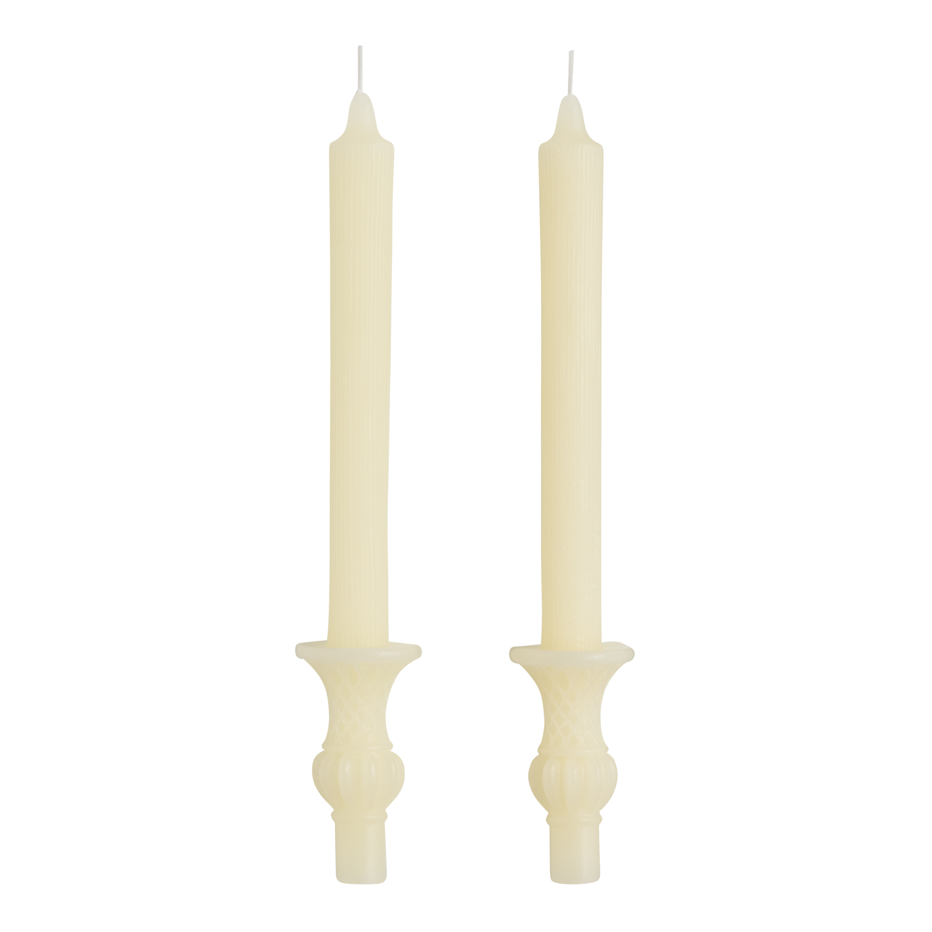 White Finial Taper Candles 2 Pack | World Market