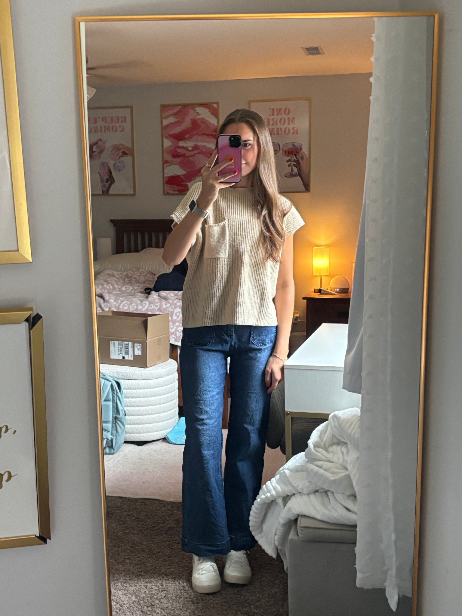 xs in top, 4 jeans, tts shoes

#LTKFindsUnder50 #LTKWorkwear #LTKShoeCrush