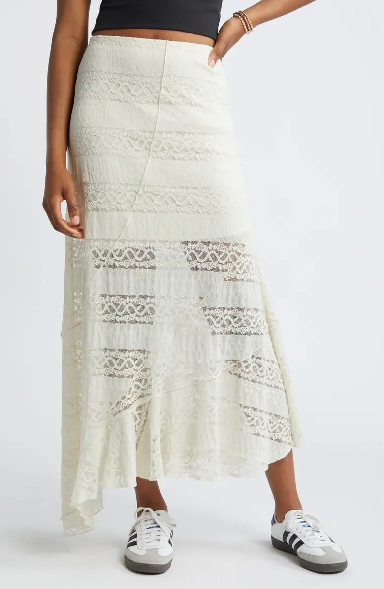 Asymmetric Lace Midi Skirt | Nordstrom