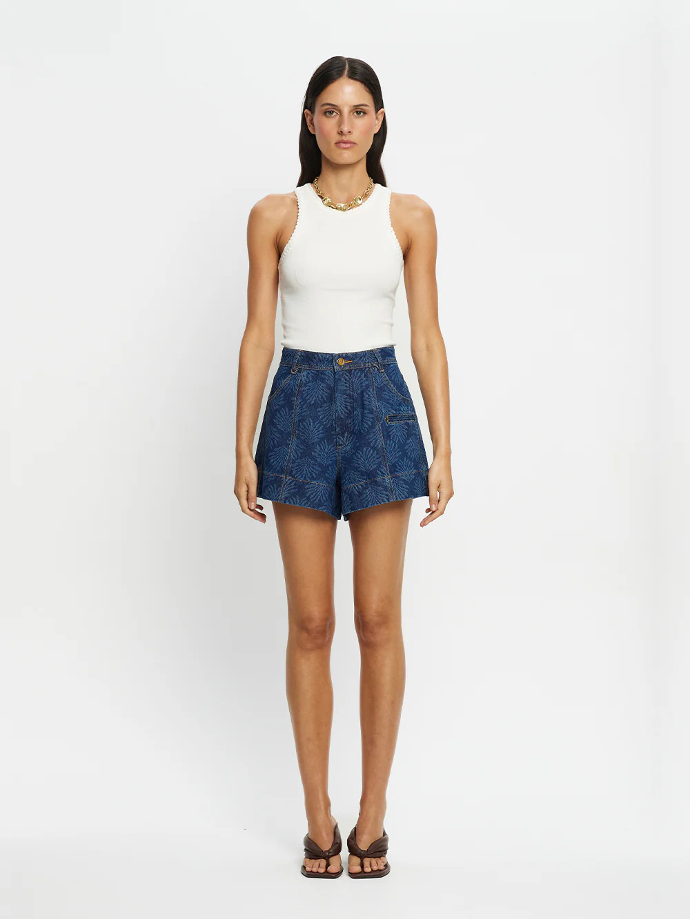 Evita Denim Short | Printed Denim Short - KIVARI | Kivari (Global minus AU/NZ)