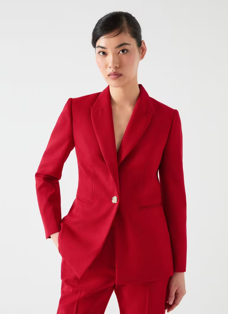 Mya Red Twill Single Breasted Blazer | L.K. Bennett (UK)