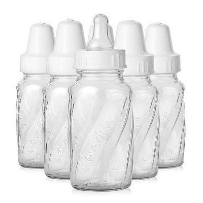 Evenflo Classic Glass Baby Bottles - Clear - 4 fl oz/6pk: BPA-Free, Slow Flow Nipple, Silicone Nipple, Lead-Free | Target