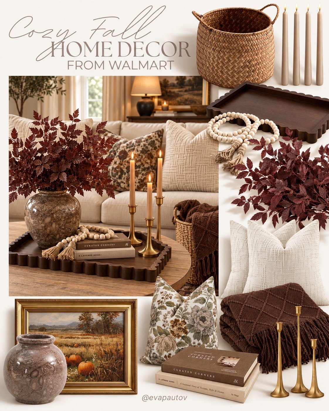 Pretty fall decor finds that make your home feel instantly warmer and cozier 🤎🍂 I love the mix of rich wood tones, soft textures, warm brass, and those deep autumn stems.

#LTKSaleAlert #LTKHome #LTKSeasonal