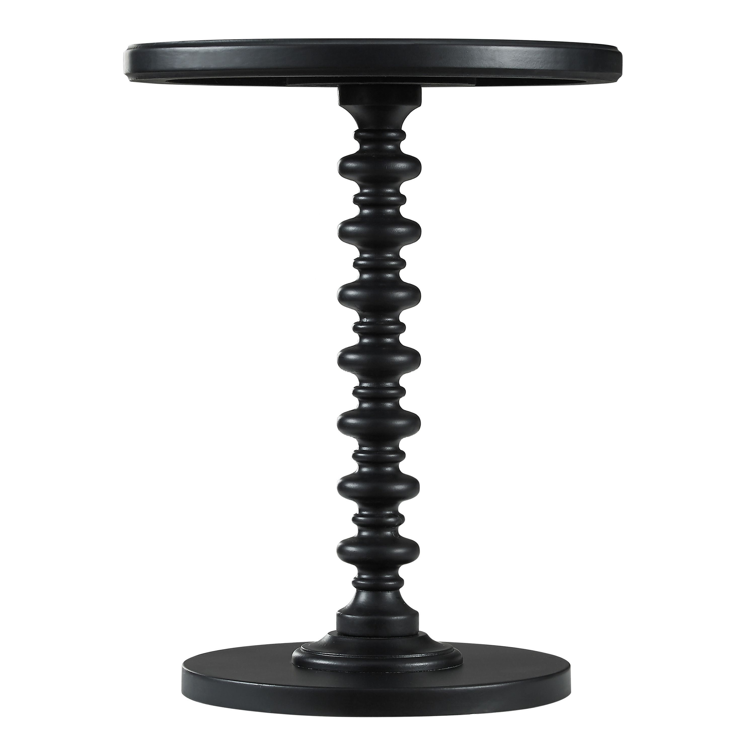 Round Wood Bobbin Pedestal End Table | World Market