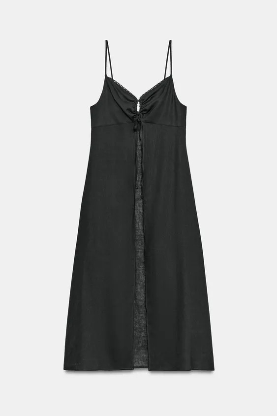 LONG LINEN BLEND CAMISOLE TOP | Zara UK