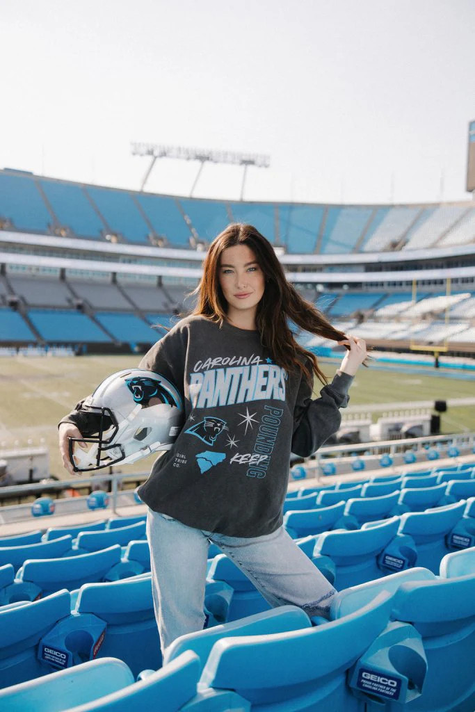 Carolina Panther Sparkle Sweatshirt - Girl Tribe Co. | Girl Tribe Co.