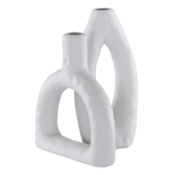 SAFAVIEH Paolette Solid Abstract Ceramic Vase, Set of 2, Stone Grey | Walmart (US)