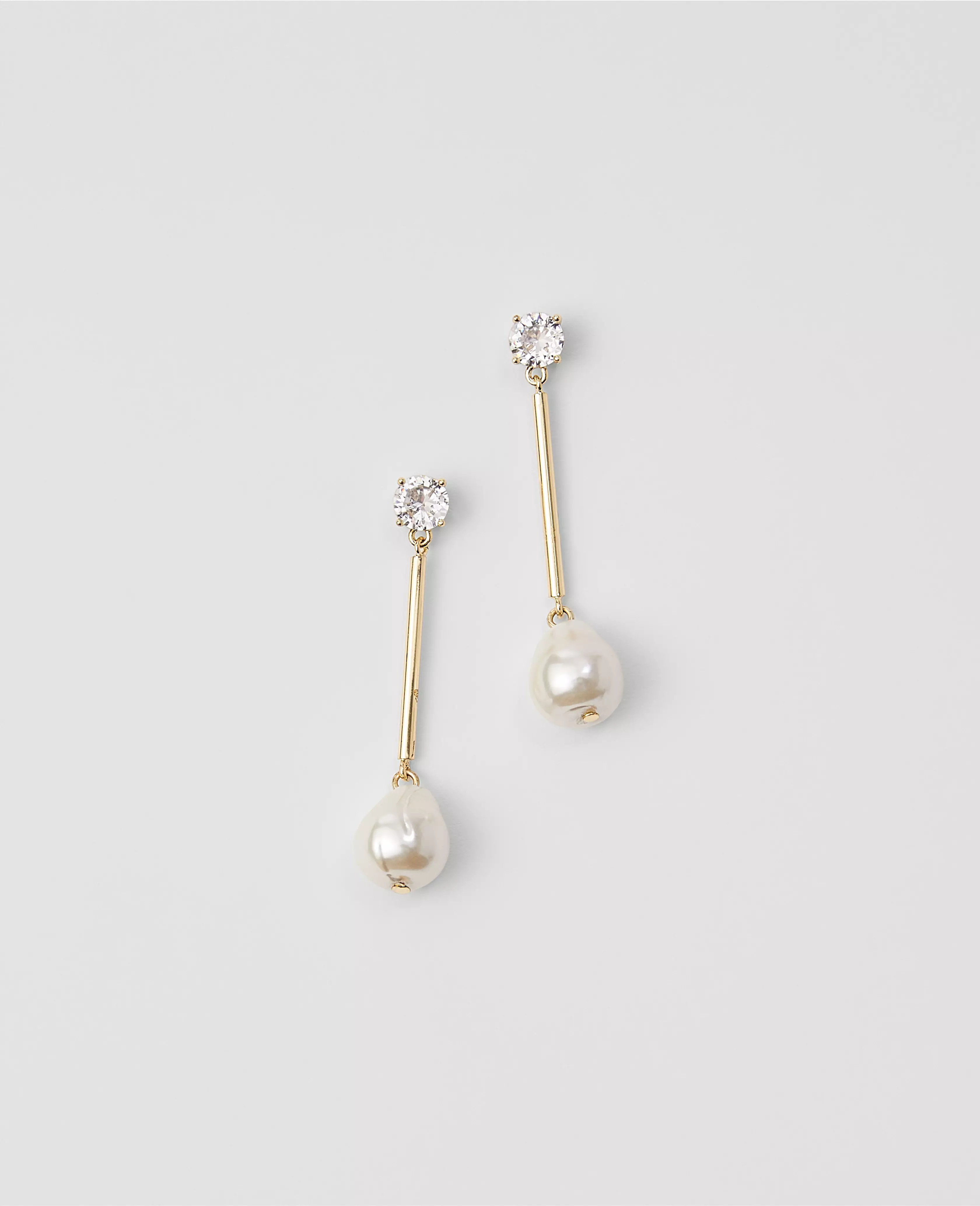 Crystal Bar Pearlized Drop Earrings | Ann Taylor (US)