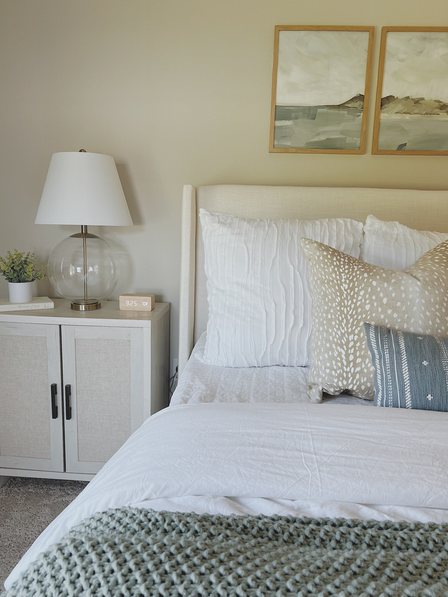 Coastal bedroom, master bedroom, primary bedroom, bedroom inspiration, bedroom decor, glass lamp, coastal decor, white bed 

#LTKhome #LTKunder50 #LTKunder100