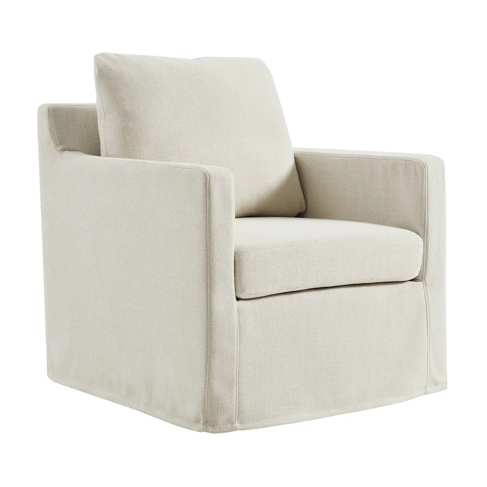 Modway Serene Linen Slipcovered Swivel Armchair in Salt | Walmart (CA)