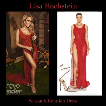 Lisa Hochstein’s Real Housewives of Miami Season 6 Reunion Dress and Shoes // 📸 + info = bravotv.com