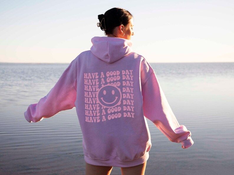 Have A Good Day Retro Hoodie Words on Back Hoodie Good Vibes | Etsy | Etsy (US)
