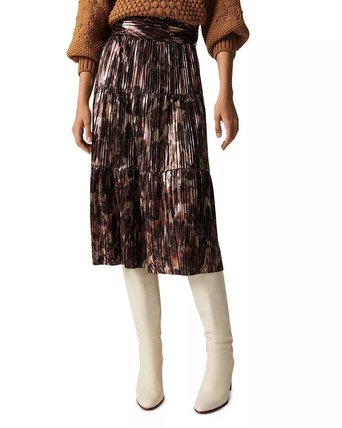 Poly Pleated Metallic Midi Skirt | Bloomingdale's (US)