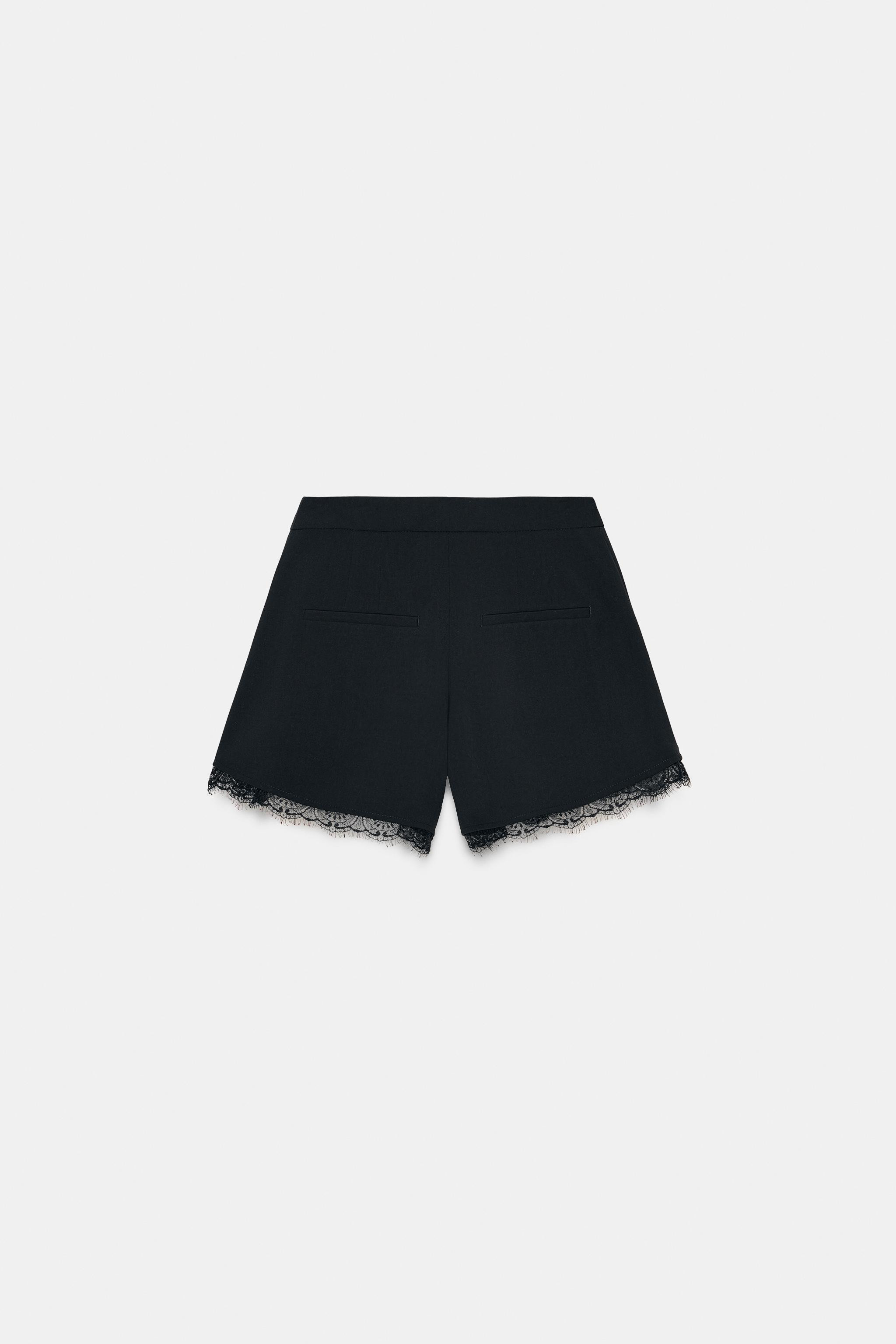 LACE TRIM SHORTS | Zara US