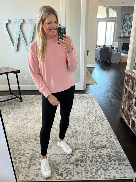 Spring Athleisure Wear 

Sweater  Sweatshirt  Athleisure outfit  Spring  Sneakers  Leggings  Pink sweater  Fashion  Women's fashion  What I wore  Spring trends  Outfit inspo 

#LTKSeasonal #LTKstyletip