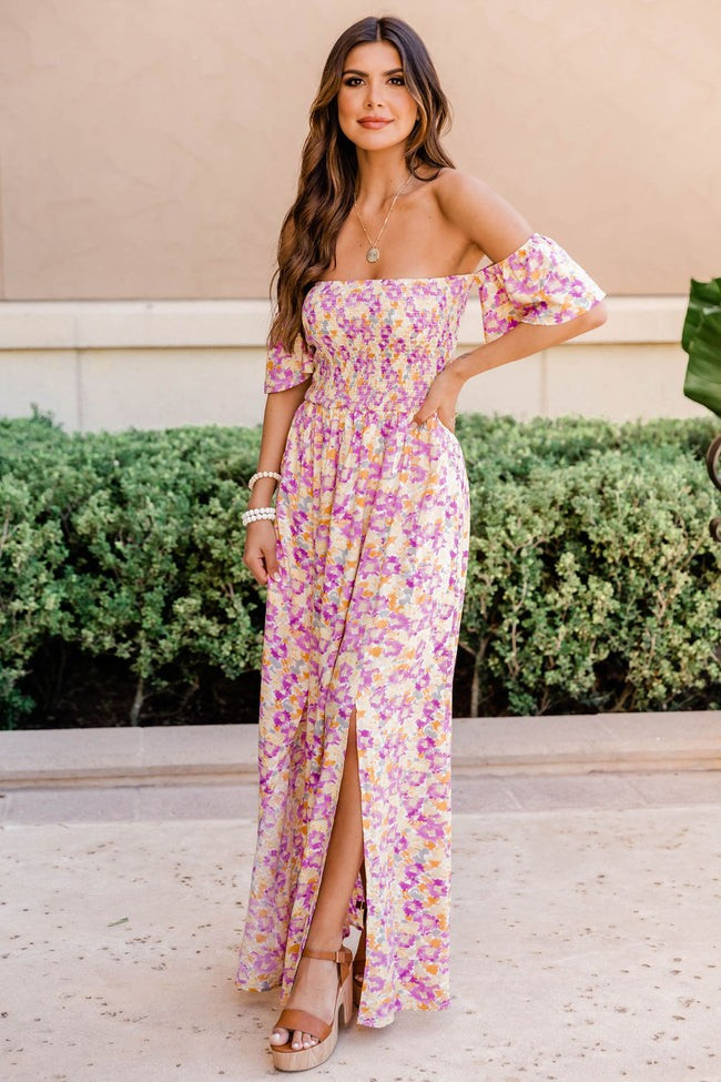 Forever In Love Purple/Yellow Floral Maxi Dress | The Pink Lily Boutique