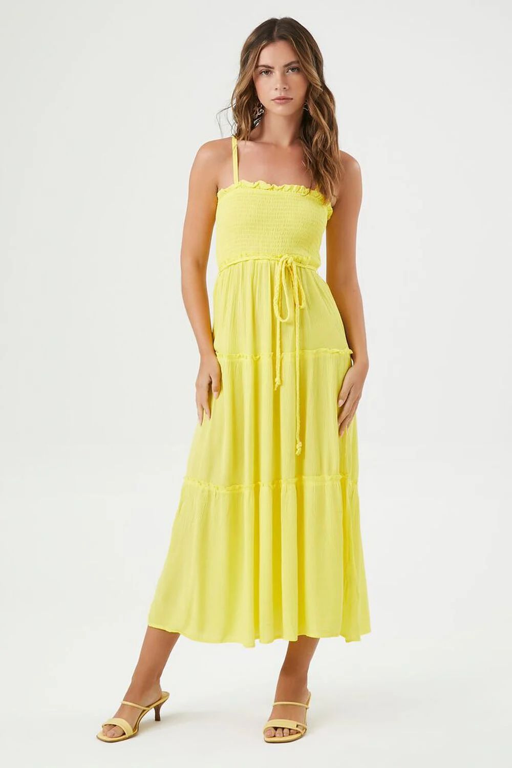 Tiered Tie-Front Cami Maxi Dress | Forever 21 (US)