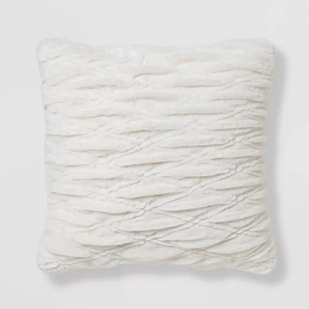 Euro Solid Ruched Faux Fur Throw Pillow - Threshold™ | Target