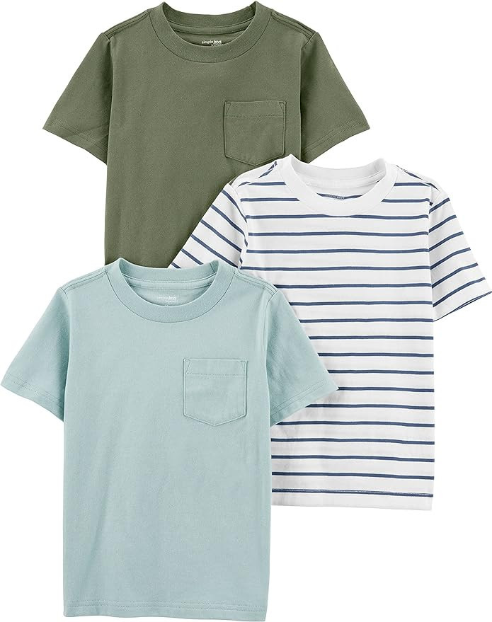Simple Joys by Carter's Babies, Toddlers, and Boys' Short-Sleeve Shirts, Pack of 3 | Amazon (US)