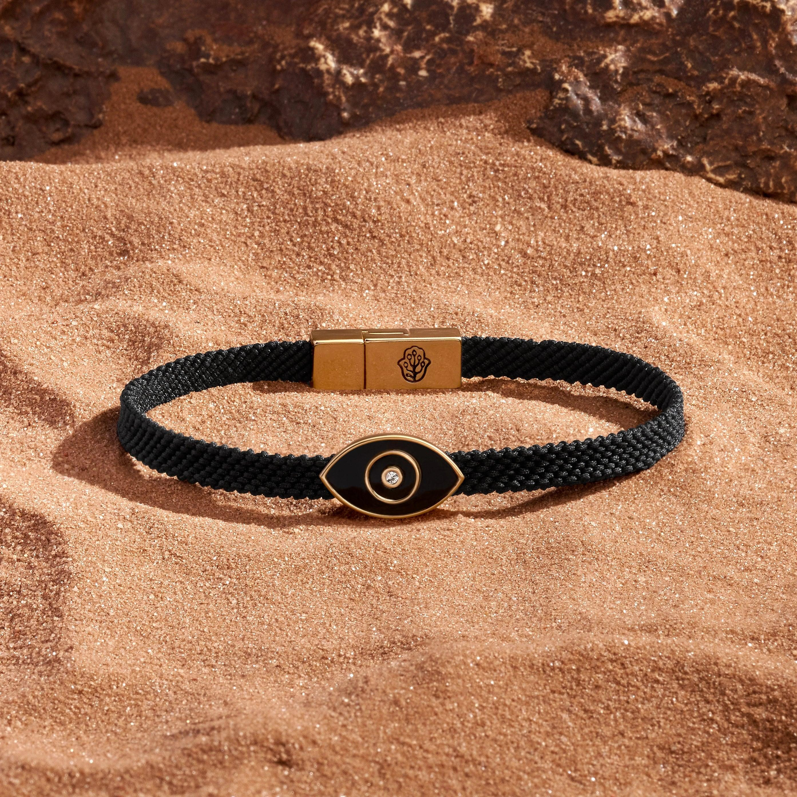 Protective Gaze Onyx Evil Eye Black String Bracelet | Unique Spiritual Jewelry and Home Decor | Karma and Luck
