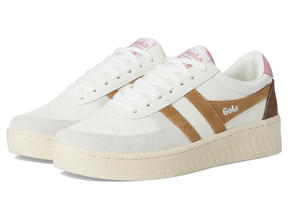 Gola Grandslam Trident Women's Shoes White/Brown Sugar/Dusty Rose : 10 B - Medium, Textile/Synthetic | Zappos