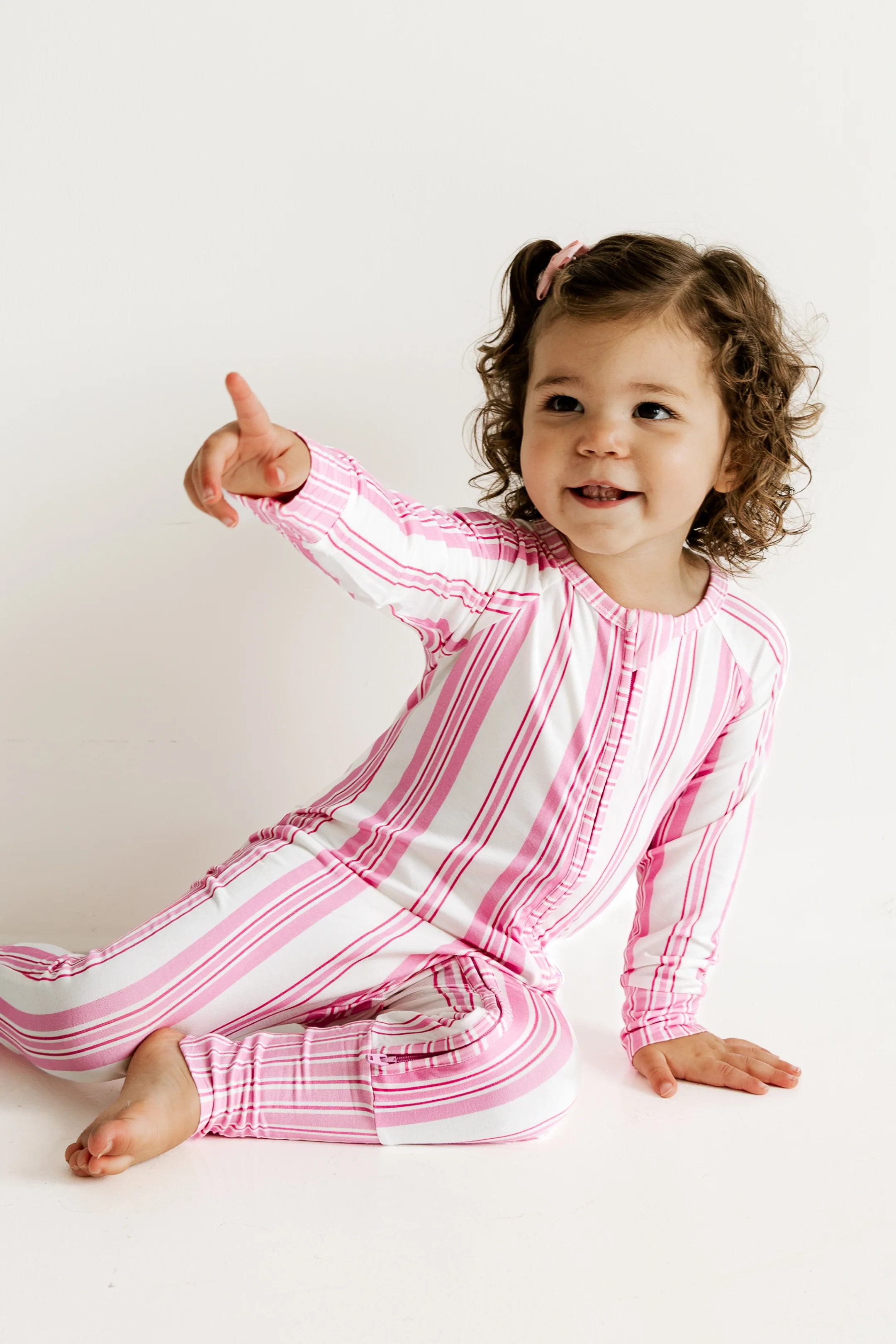Peony Stripe Zipper Romper | Bamboo Baby Pajamas | In My Jammers | In My Jammers