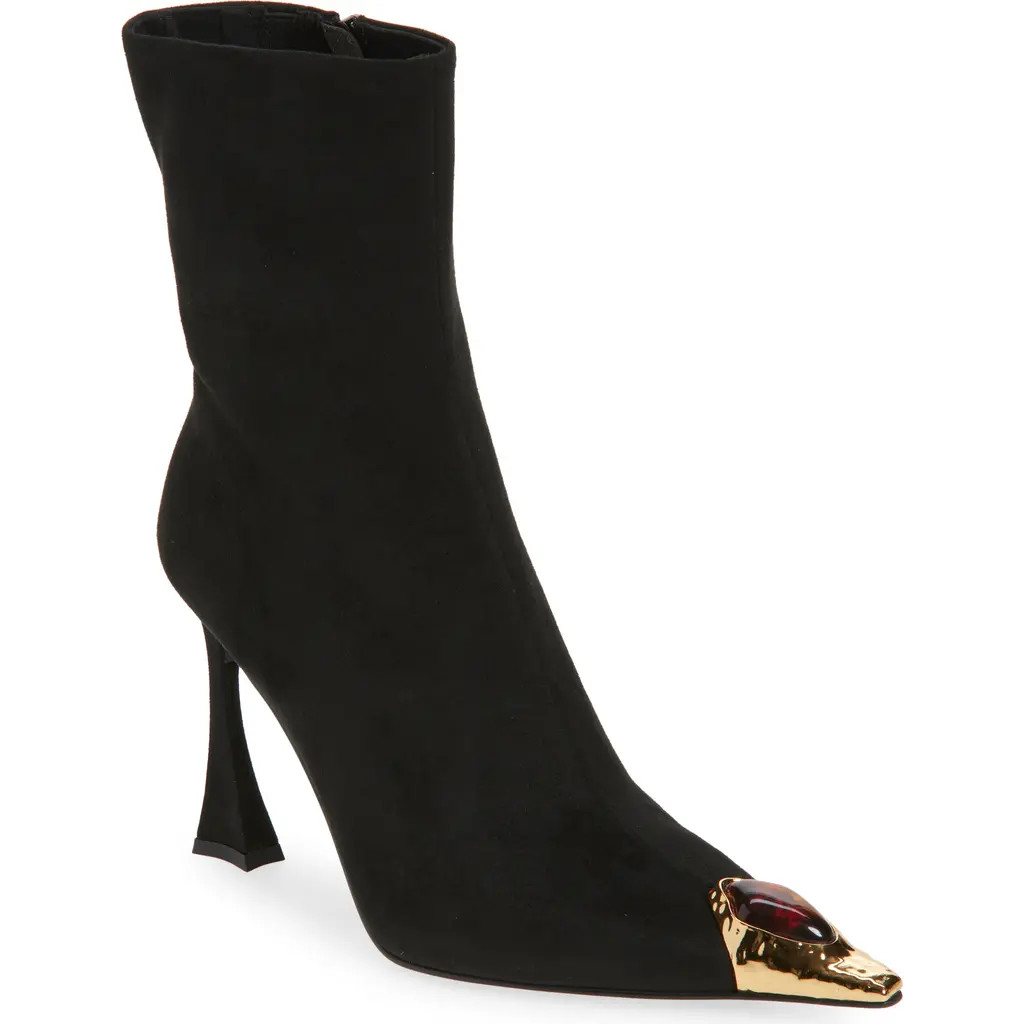 Jeffrey Campbell The Stone Boot in Black Suede Gold Tortoise at Nordstrom, Size 7 | Nordstrom