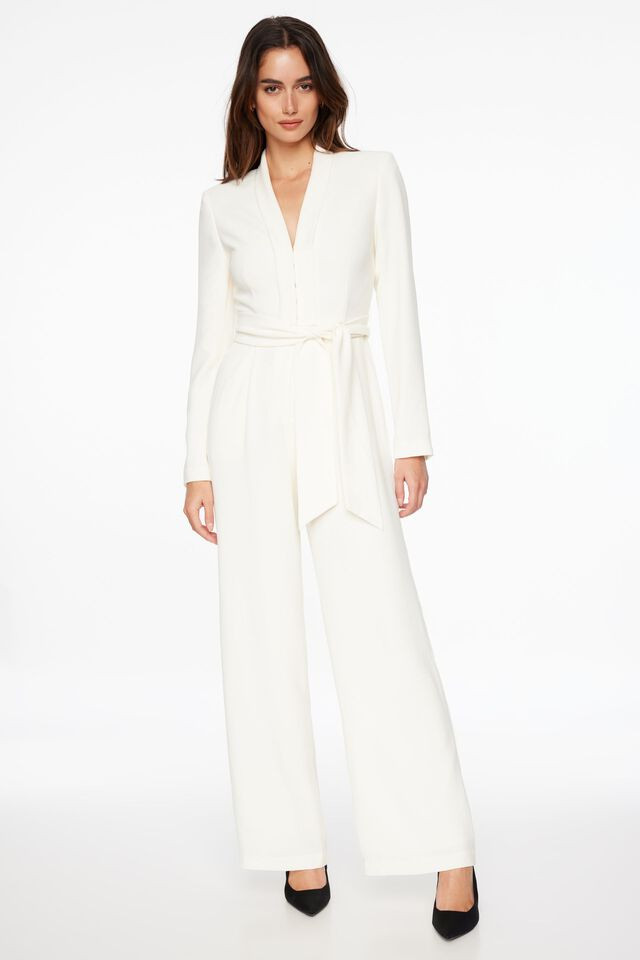 Rania Belted Blazer Jumpsuit | Dynamite Clothing