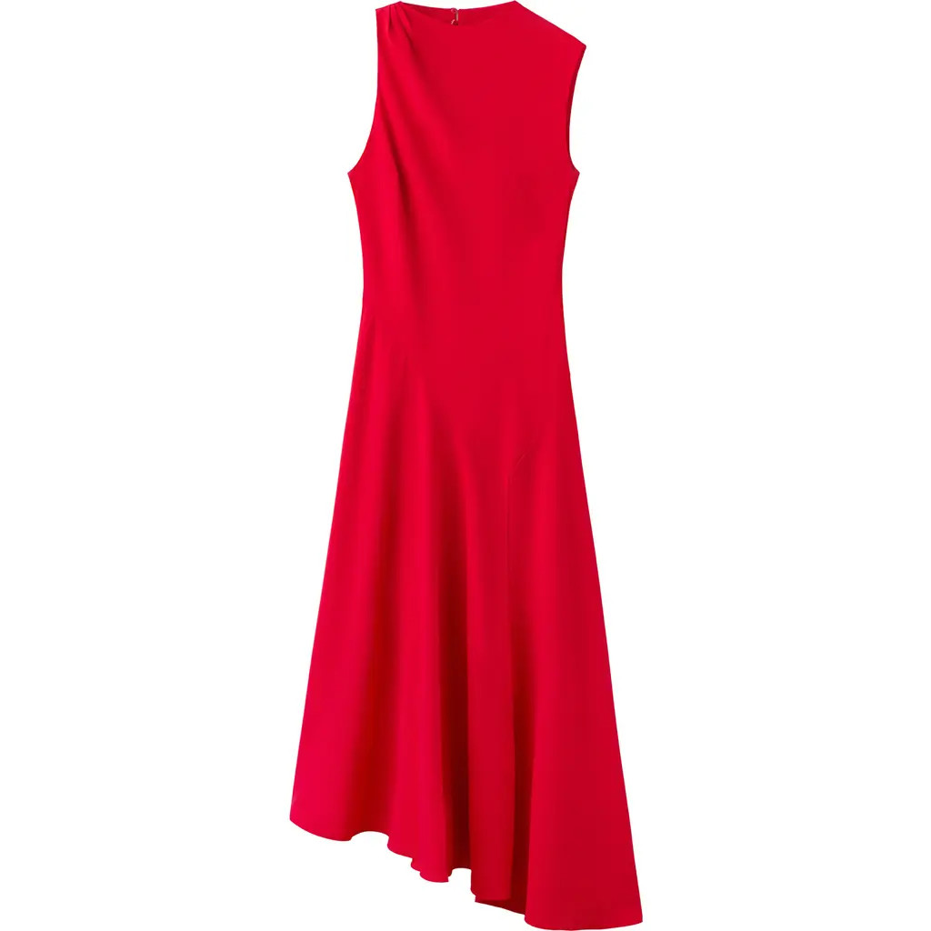 MANGO Vestido Sleeveless Asymmetric Midi Dress in Red at Nordstrom, Size 2 | Nordstrom