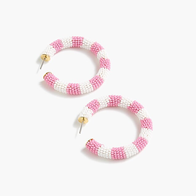 Alison Lou X J.Crew striped beaded hoops | J. Crew US