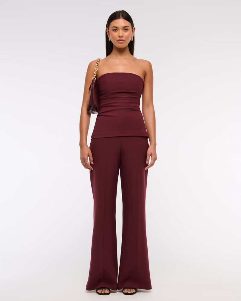Women's Strapless Ruched Peplum Jumpsuit | Women's Dresses & Jumpsuits | Abercrombie.com | Abercrombie & Fitch (US)