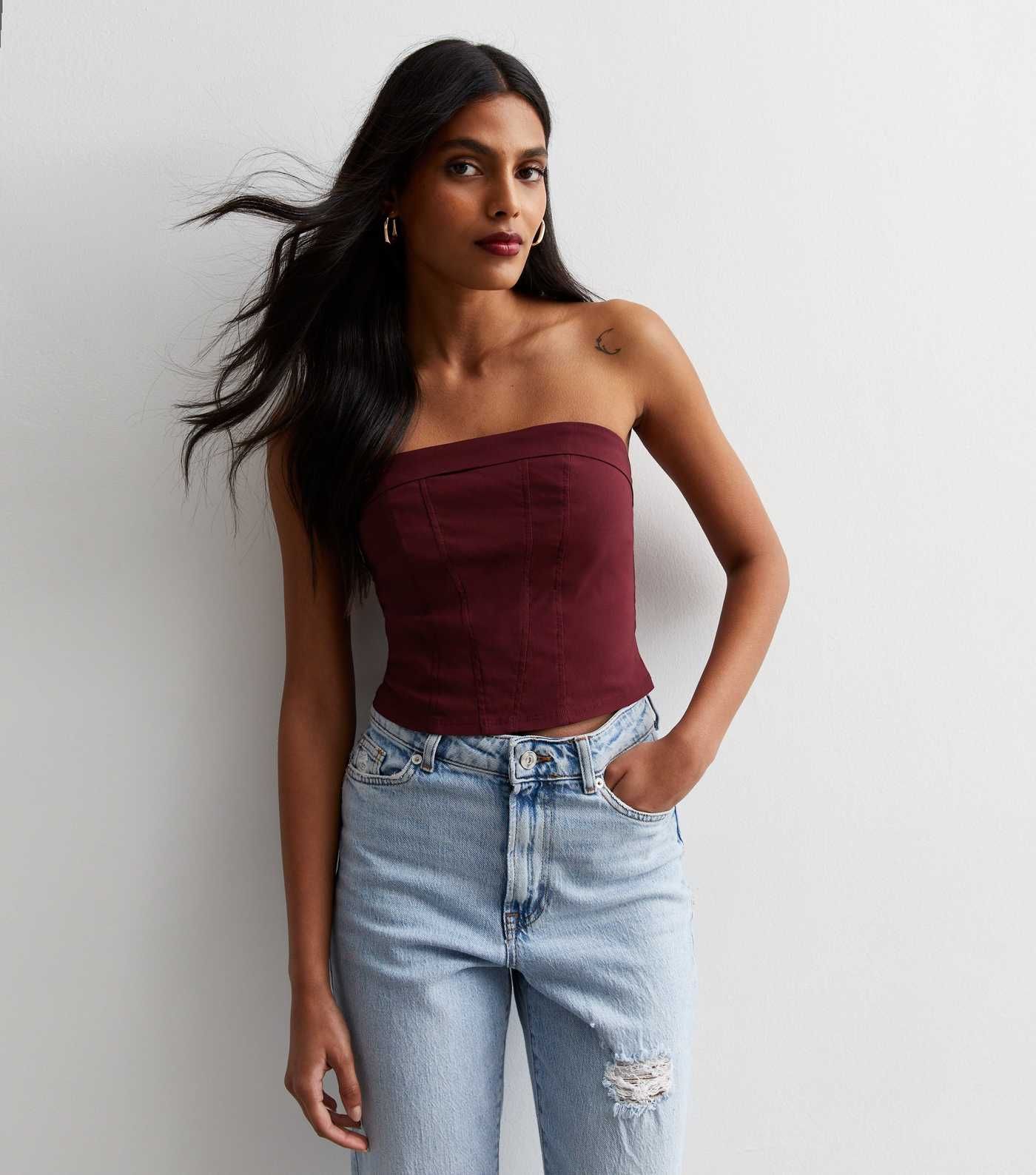 Burgundy Bandeau Corset Top
						
						Add to Saved Items
						Remove from Saved Items | New Look (UK)