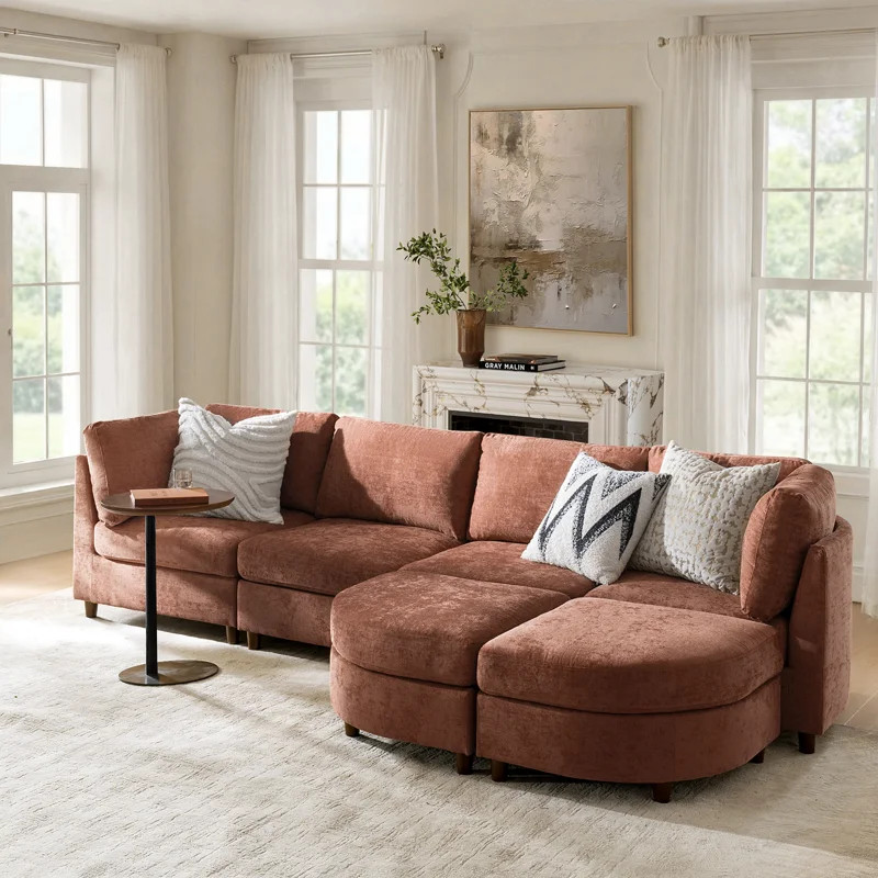 Dayman 125" W Storage Sectional with Ottoman | Wayfair North America