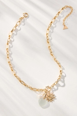 Thick Chain Charm Cluster Necklace | Anthropologie (US)