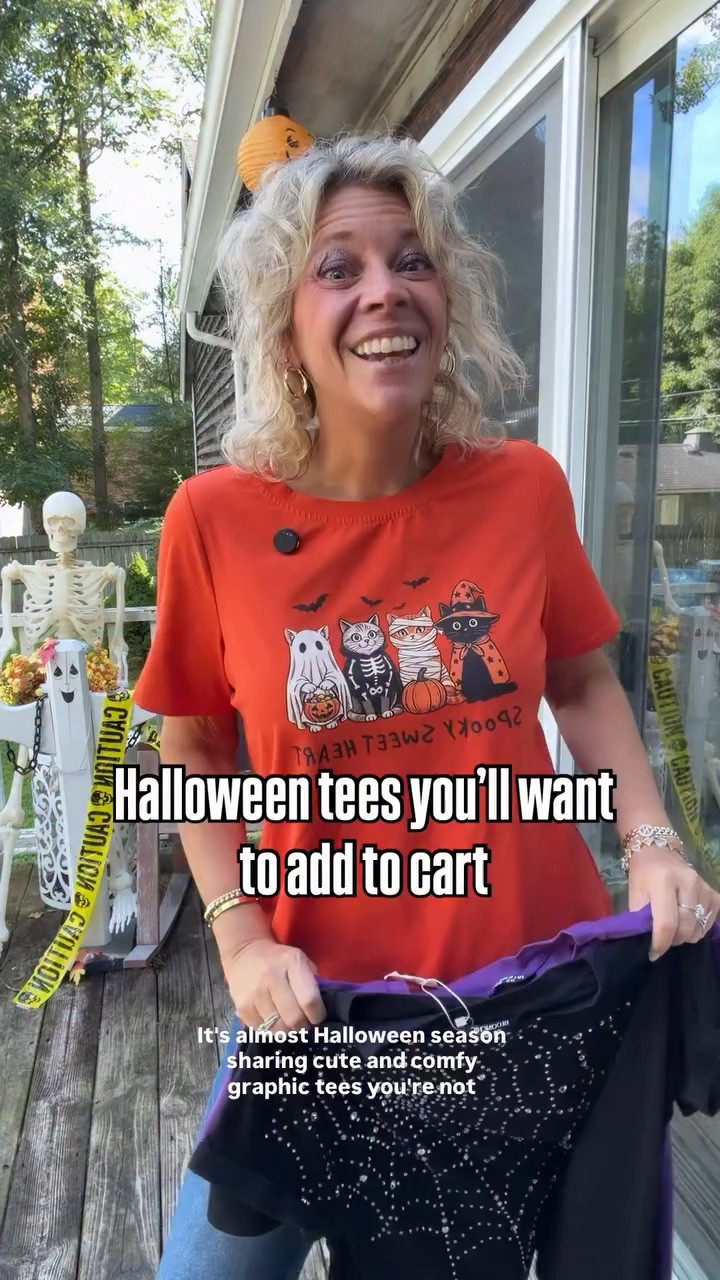 The cutest Halloween 🎃 tees perfect for the season. From spiders 🕷️ and bats 🦇 to pumpkins 🎃 and ghosts 👻 these styles are adorable.

#LTKSeasonal #LTKOver40 #LTKMidsize