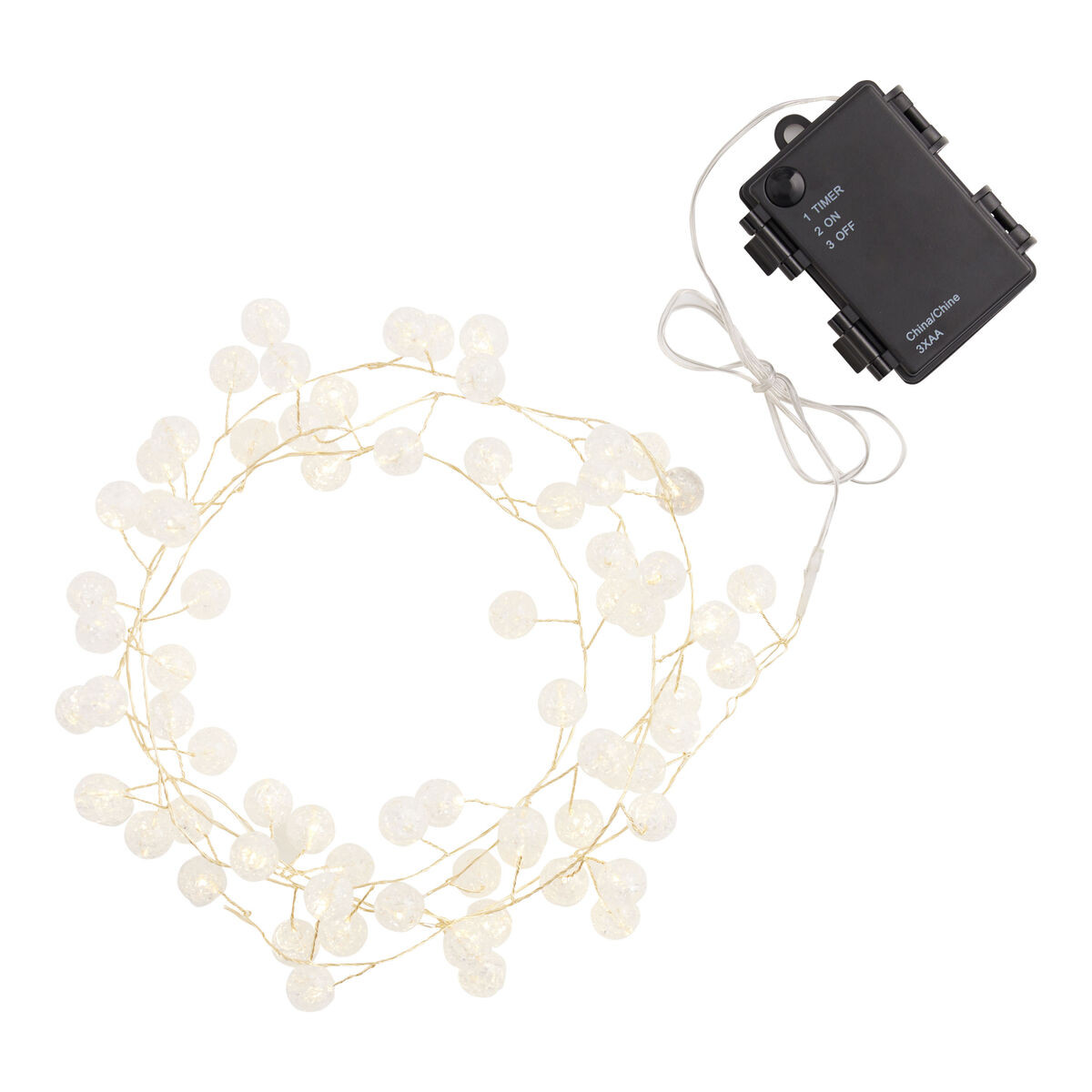 Crackle Orb Micro LED Battery Operated String Light Garland in White by World Market | World Market
