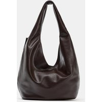 Zara - Large Bucket Bag With Side Zipper - Burgundy Red - One Size Only - Woman | Zara US