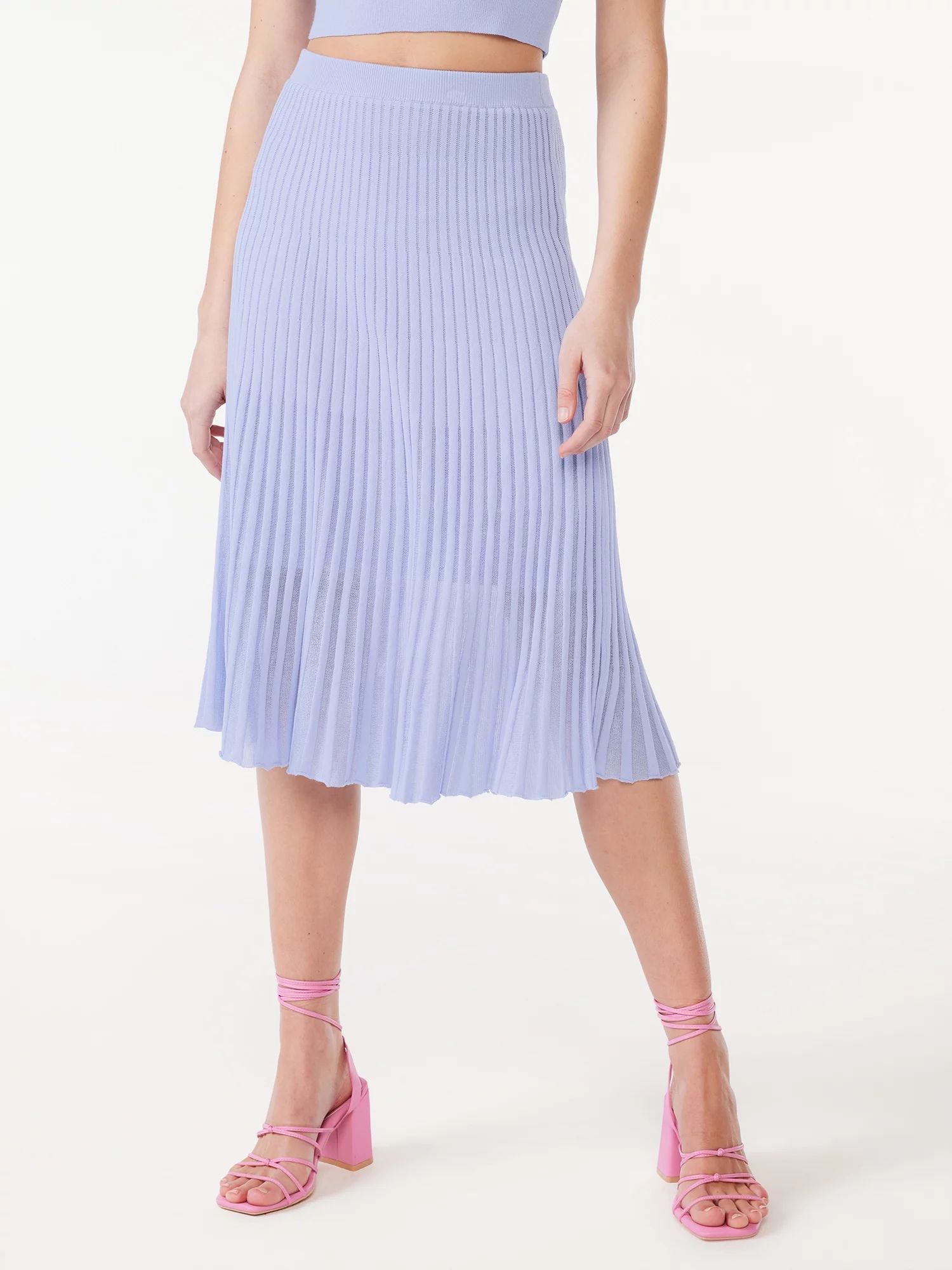 Scoop Women's Stripe Knit Midi Skirt, Sizes XS-XXL | Walmart (US)